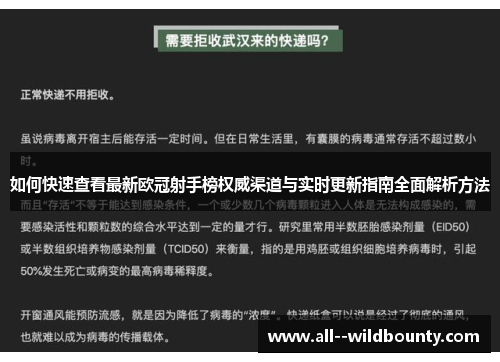 如何快速查看最新欧冠射手榜权威渠道与实时更新指南全面解析方法